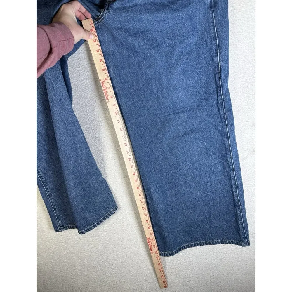 Levis Baggy Jeans Womens 38x31 Blue Premium Mile High Cropped Wide Leg Denim